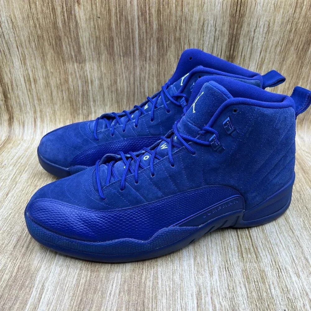 Nike Air Jordan 12 Retro Men's Size 13 Deep Royal Blue Suede Sneakers 130690-400